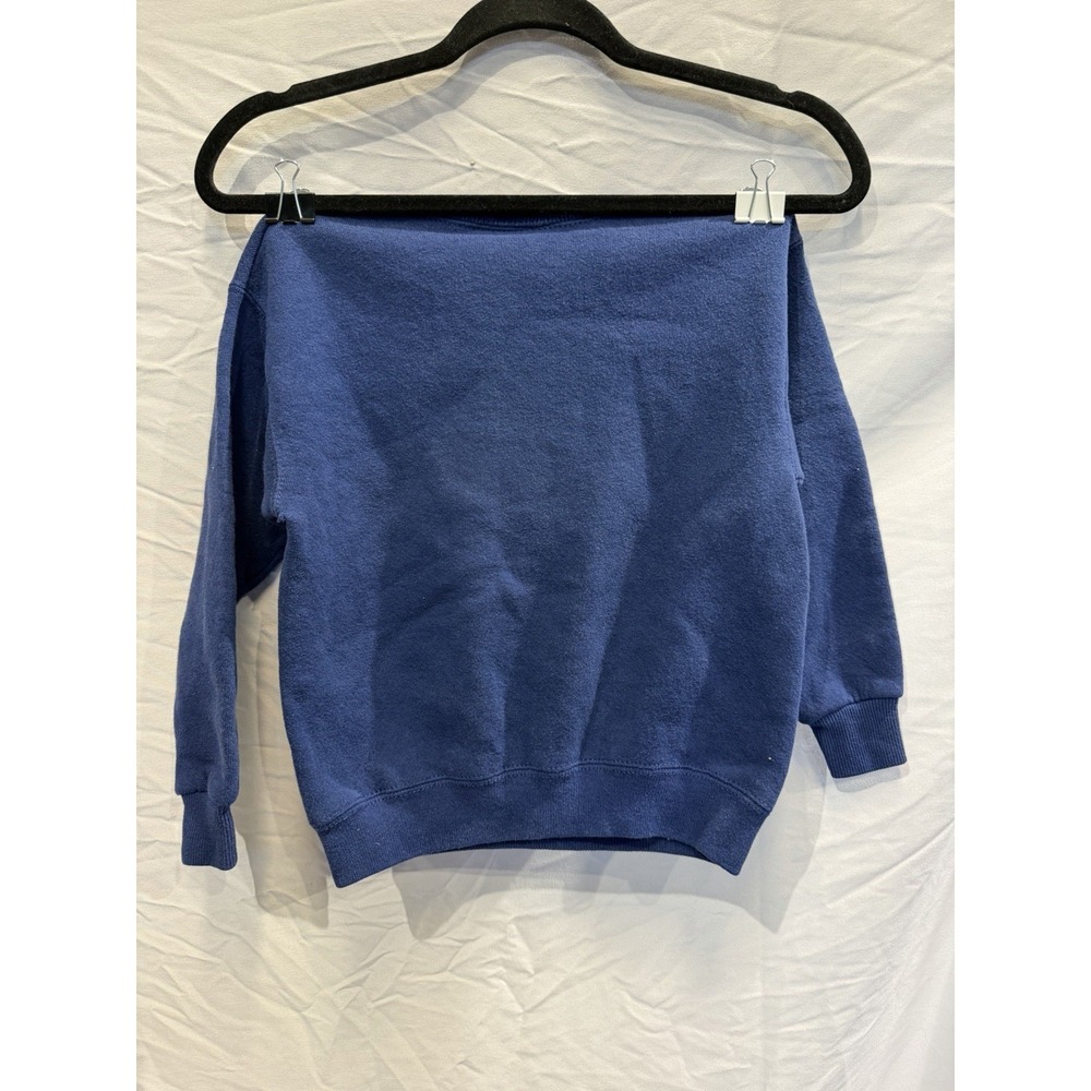 90's vintage Lee Sport Kids Unisex Blue Graphic Print Pullover Sweatshirt Size L - Picture 5 of 5
